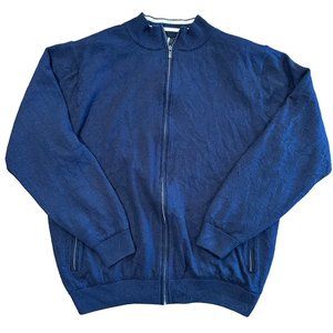 FJ Footjoy‎ Wool Sweater Zip Jacket Blue Golf Casual Mens 2XL